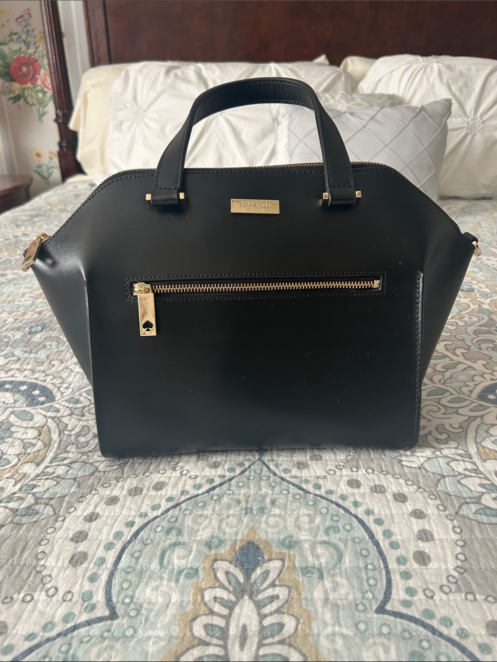 kate spade Savannah Parliament Square Satchel in black